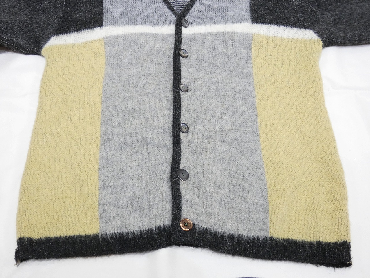 60s Kandahar DELUXE PANEL DESIGN MOHAIR CARDIGAN - RICUR