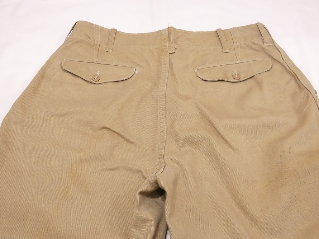 40s US MARINE CORPS USMC CHINO TROUSERS PANTS with FLAP POCKET - RICUR