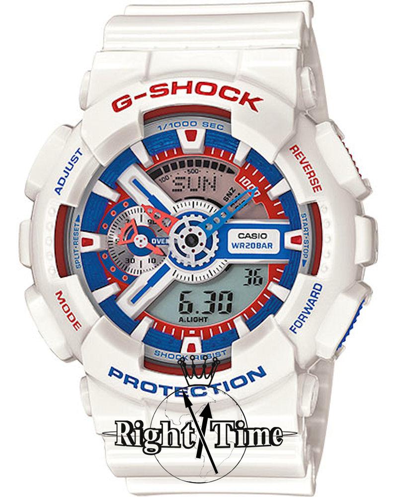 G-Shock Ana/Digi White/Red/Blu ga110tr-7a - Casio G-Shock wrist watch