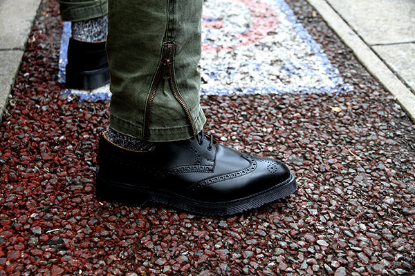 ジョージコックス15014ブラックレザー ウイングチップ／ROCK SHOES COMPANY