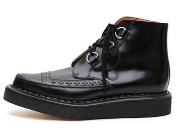 ジョージコックス13394ブラックレザー（No.5ソール）／ROCK SHOES COMPANY