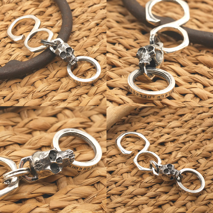 TOOL925 シルバースカルフックキーホルダー silver skull hook keychain