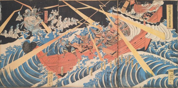 葛飾北為『摂州大物浦平家怨霊顕る図』 ｜骨董品買取 緑和堂