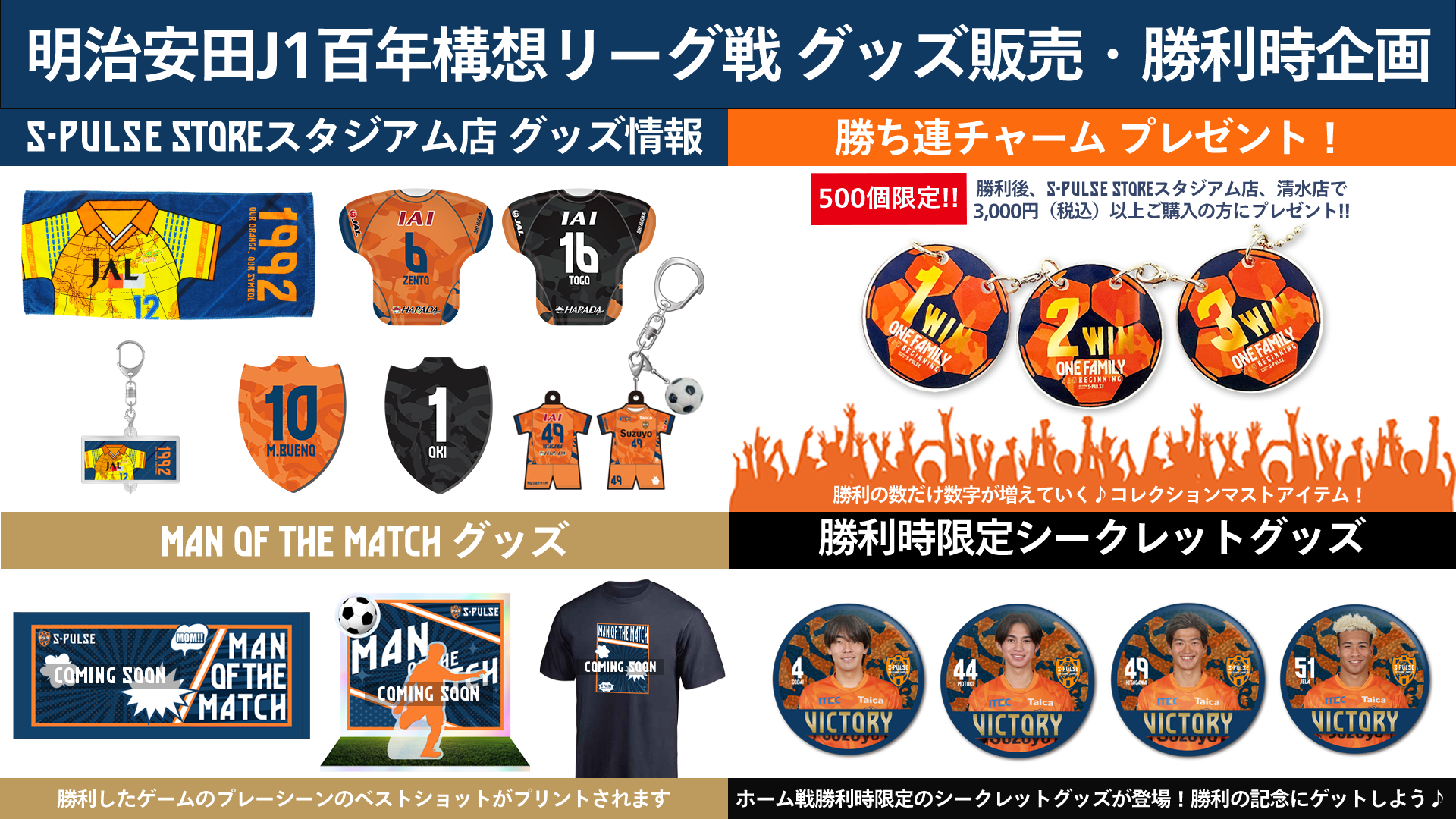 2/14(土)京都戦】グッズ販売、勝利時企画のお知らせ | 清水エスパルス