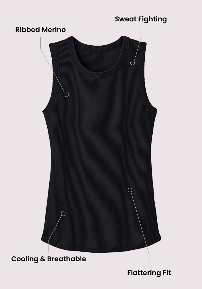 Women's Wool Tank Top | Soft & Breathable Ribbed Merino Wool Tank