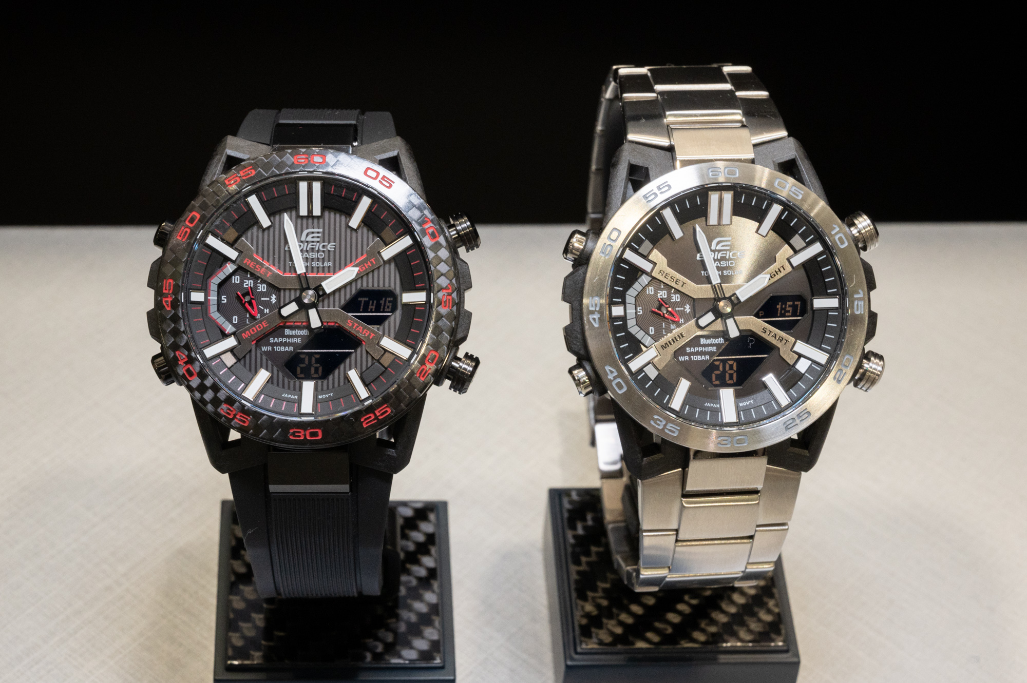 カシオ EDIFICE、サスペンションアームをデザイン「ECB-2000