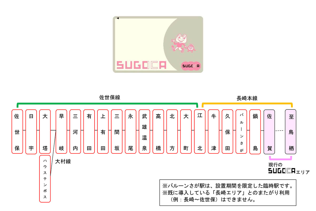 JR九州、「SUGOCA」エリアを佐賀・長崎で10月3日拡大 - Impress Watch