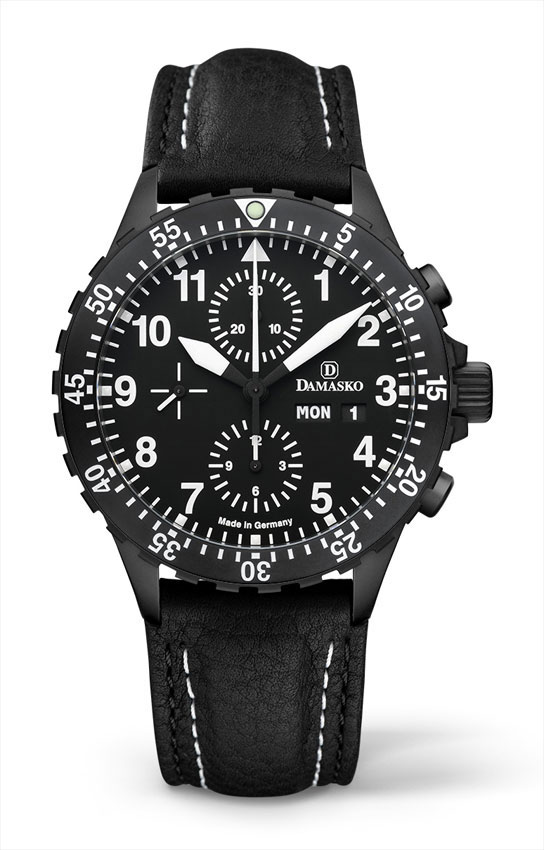 Damasko DC66 Top Black Automatic Chronograph Watch, Damasko