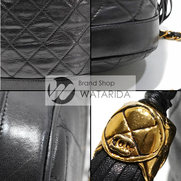 シャネル バッグ マトラッセ 巾着 フリンジ チェーンショルダー