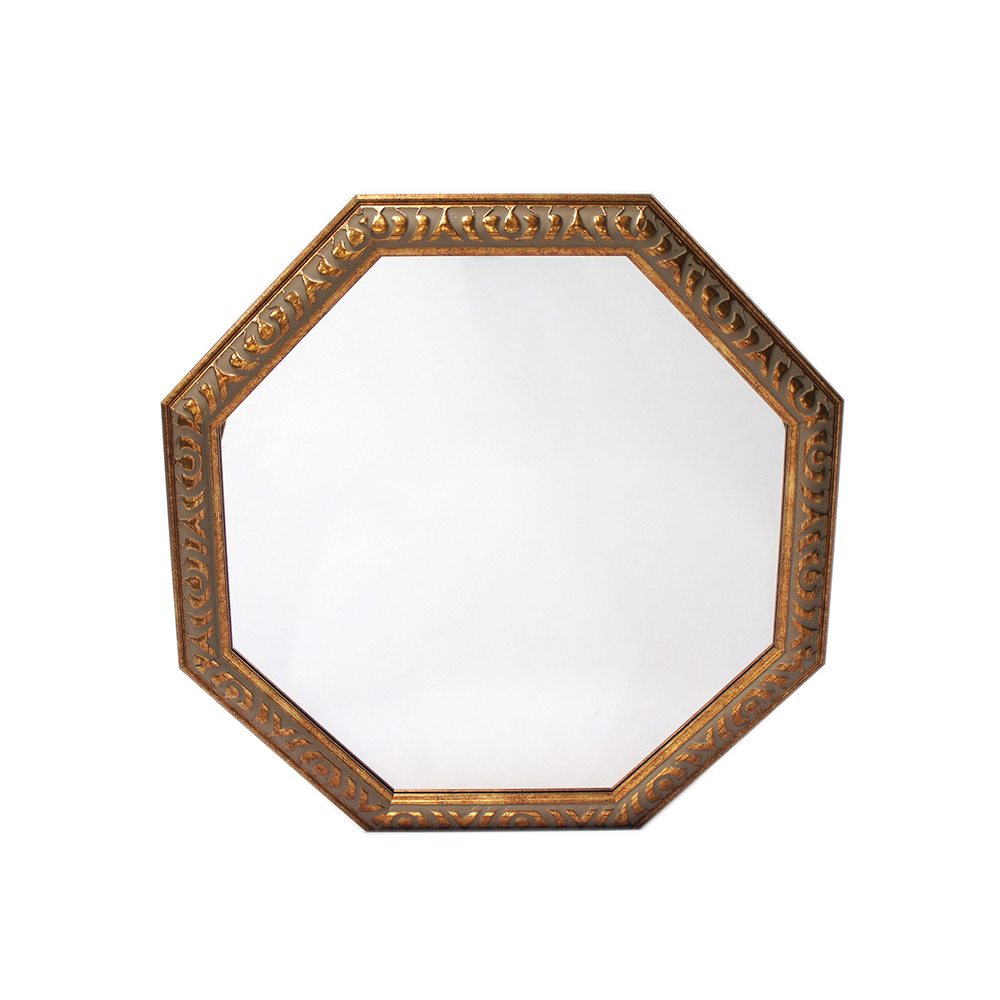 オクタゴン ウォールミラーゴールドL