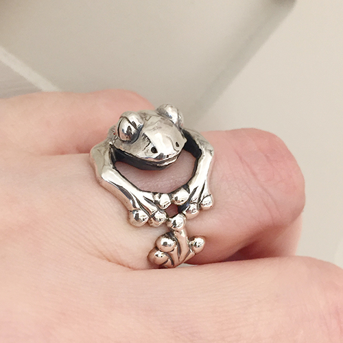 蛙リング 大-カエルリング かえるシリーズ silver925 福岡オリジナル