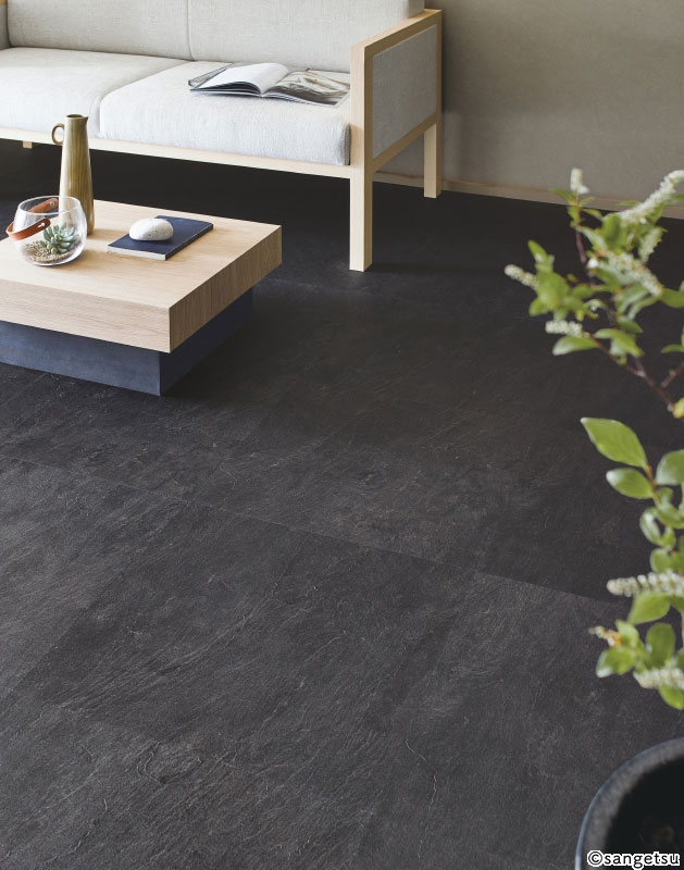 IS2156 [ブラックスレート] 457.2×457.2㎜ サンゲツ フロアタイル 2023