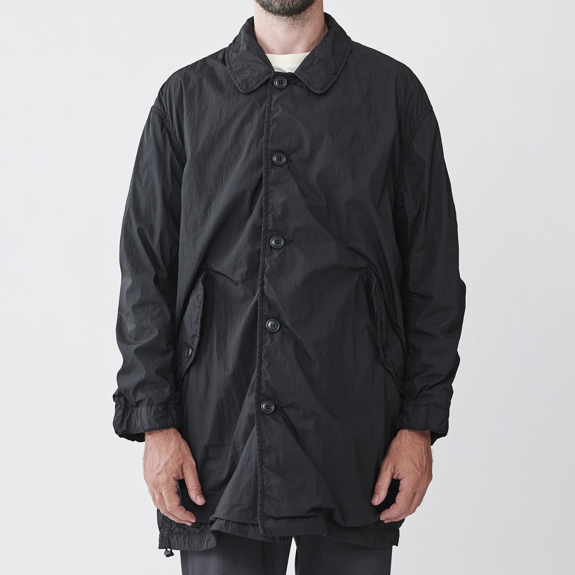 SAGE DE CRET 31-20-9431 Stand fall collar Coat- Black – WANDERS*