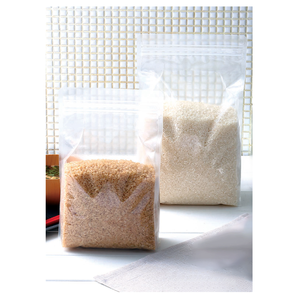 チャック付き大型ガゼット袋（32+300×170mm）/MC33WB-NY17S/測定/包装