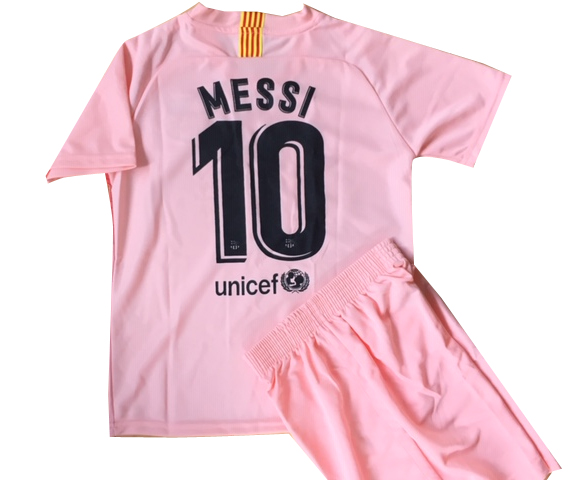メッシ10 バルセロナ(アウェイ：ピンク)18/19子供用上下セット