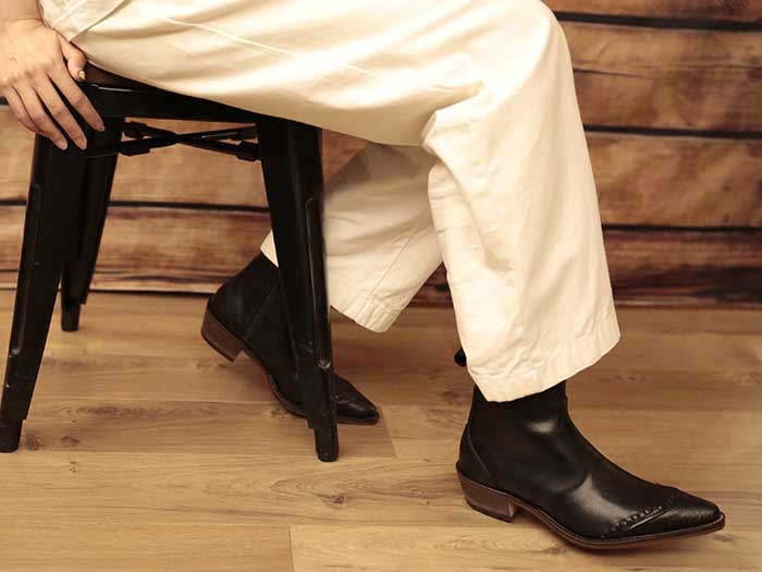 トラッカーズ（TRAKAR'S）14305 Black-Liz×Black（リザード型押し）の