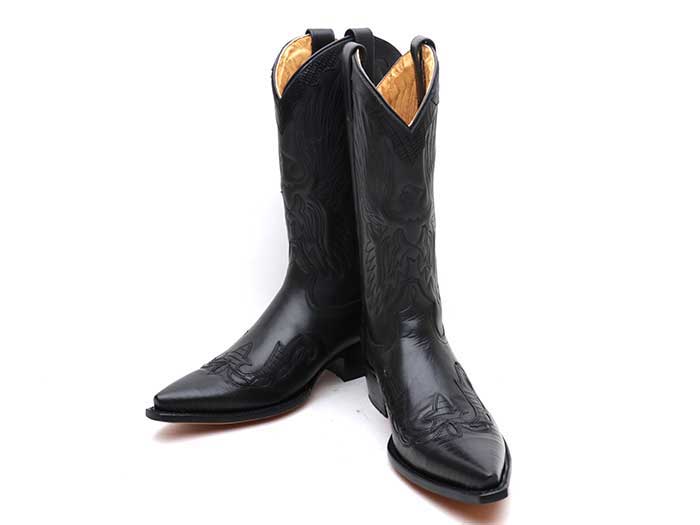 アダムスブーツ（ADAM'S BOOTS）8550A PULL UP 01 BLACK/LIZARD（型