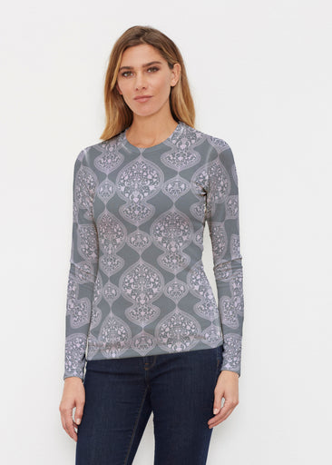 Stefania (8110) ~ Butterknit Long Sleeve Crew Top – Whimsy Rose