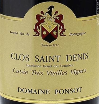 1945 Domaine Ponsot Clos Saint-Denis Grand Cru Cuvee Tres Vieilles