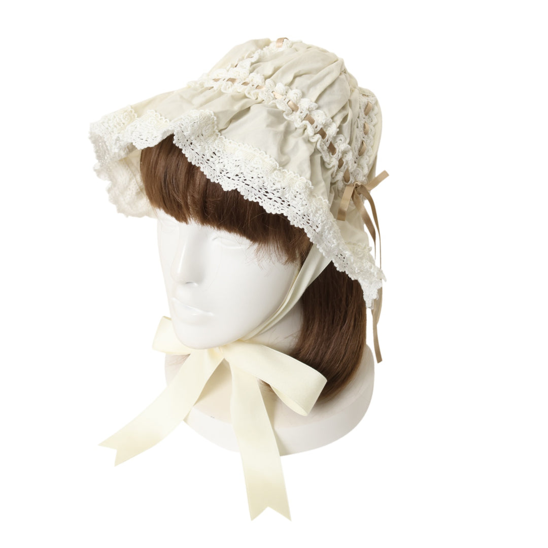 USED】フリルメイドキャップ（生成り×ゴールドベージュ） | ALICE and