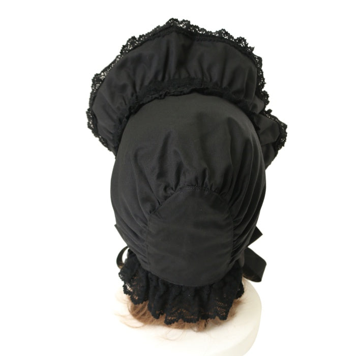 USED】トーションレースのフルボンネット（ブラック×ブラック） | BABY