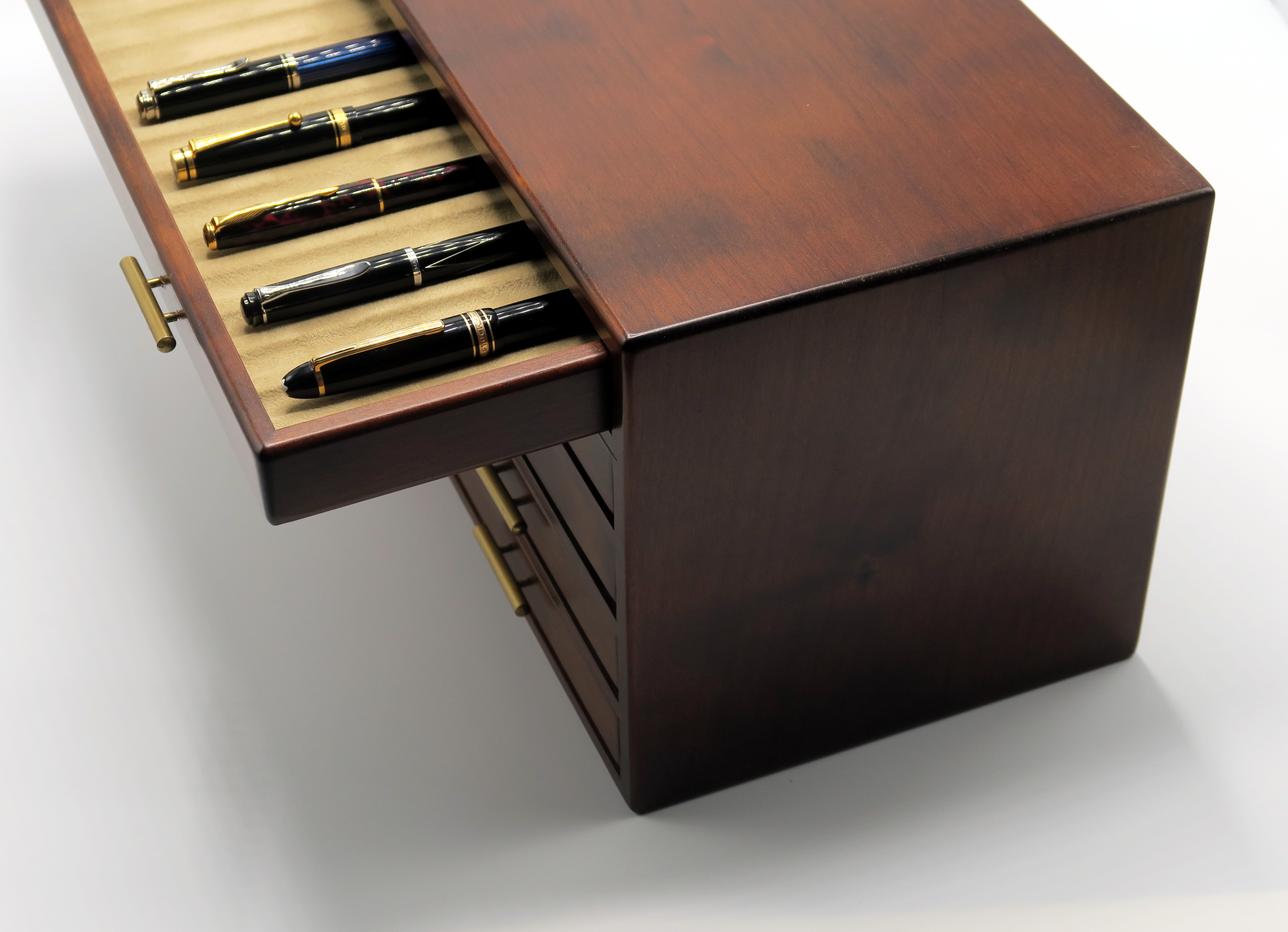 万年筆箱100 [筆記具,100本入れ,ペン皿,引出し,5段]