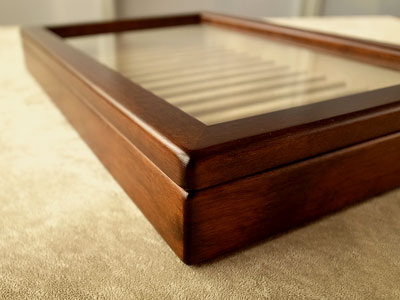 ペントレイ（かぶせ蓋付き） [万年筆,波板,起毛状布,スタッキング可能