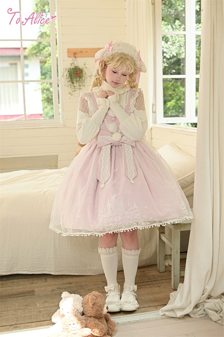 ToAlice】C5063 雪の結晶ケープ＆ジャンパースカートセットアップ - To