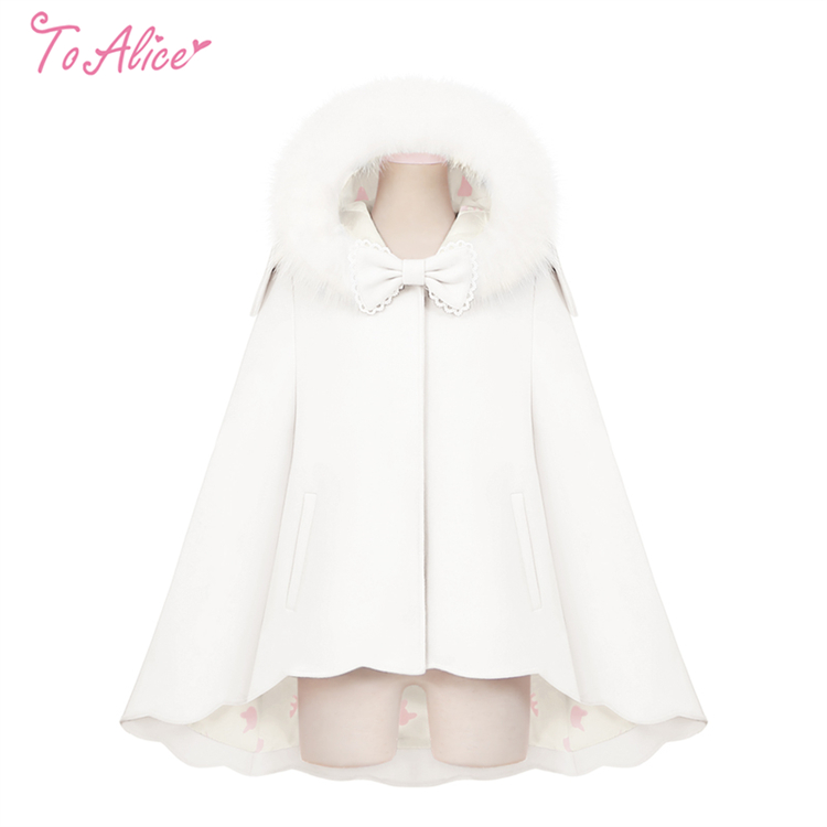ToAlice】C8589ふわふわラビットマントコート(中綿入り)【50％OFF