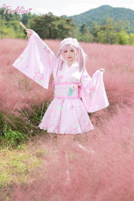 To Alice いちごギンガムチェック浴衣