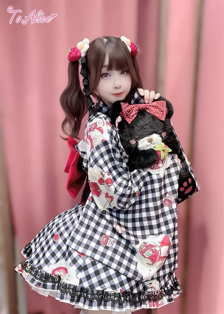 ToAlice】C2167いちごギンガムチェック浴衣セット - To Alice