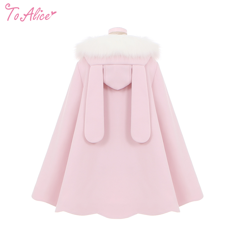 ToAlice】C2714ふわふわラビットマントコート（中綿無し）【50％OFF