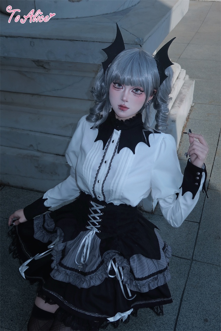 BlackShamrock】F145コウモリ襟2Wayスリーブブラウス - To Alice