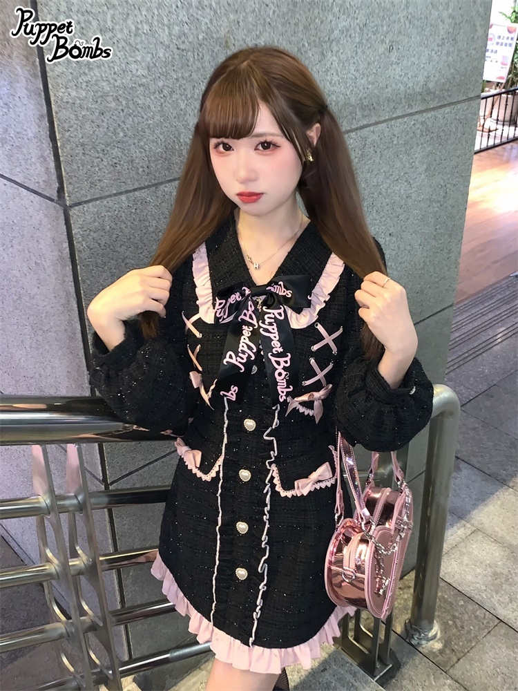 Last one】【PuppetBombs】Q71ジャケットレイヤード風ツイード