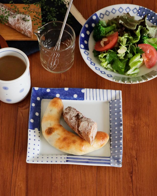 砥部焼の和食器 皐月窯の浅鉢 【砥部工房 からくさ】