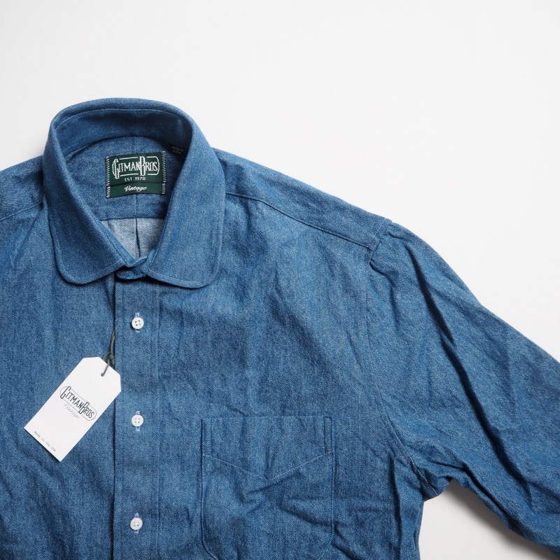 GITMAN VINTAGE ギットマンヴィンテージ デニムラウンドカラーシャツ