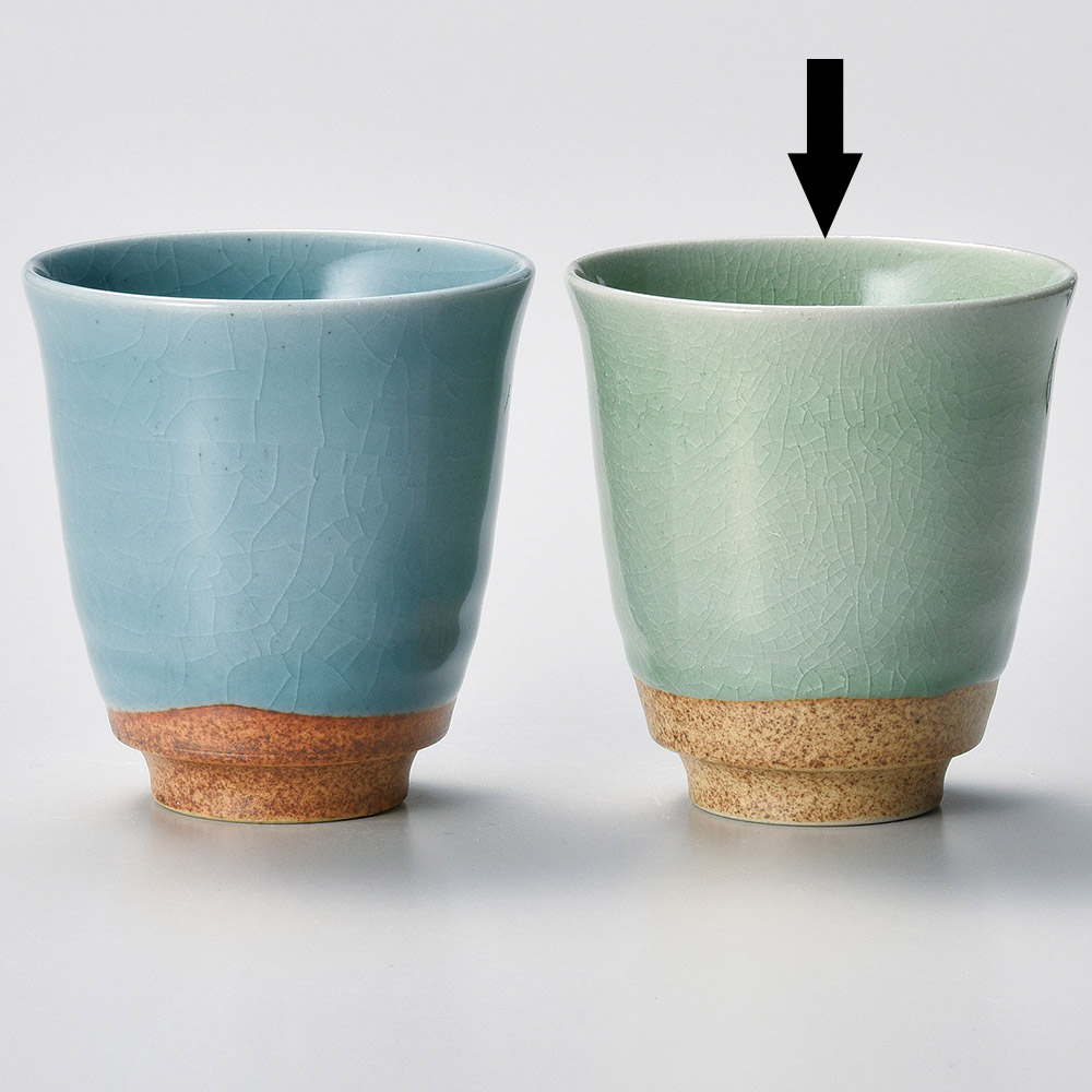 若草貫入湯呑(長ゆのみ)|食器通販の陶磁庵