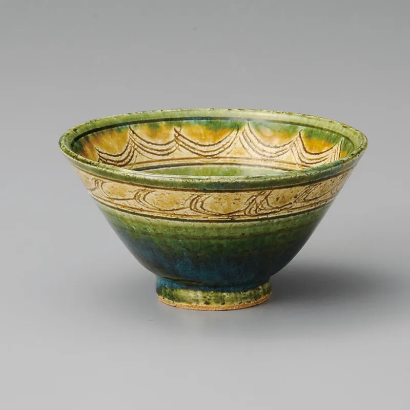 黄瀬戸織部姫茶碗(陶器製ごはん茶碗)|食器通販の陶磁庵