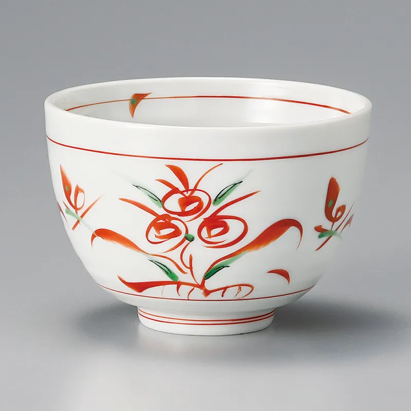 志野釉赤絵万暦7.5角鉢(和食器,鉢もの,中鉢)|食器通販の陶磁庵