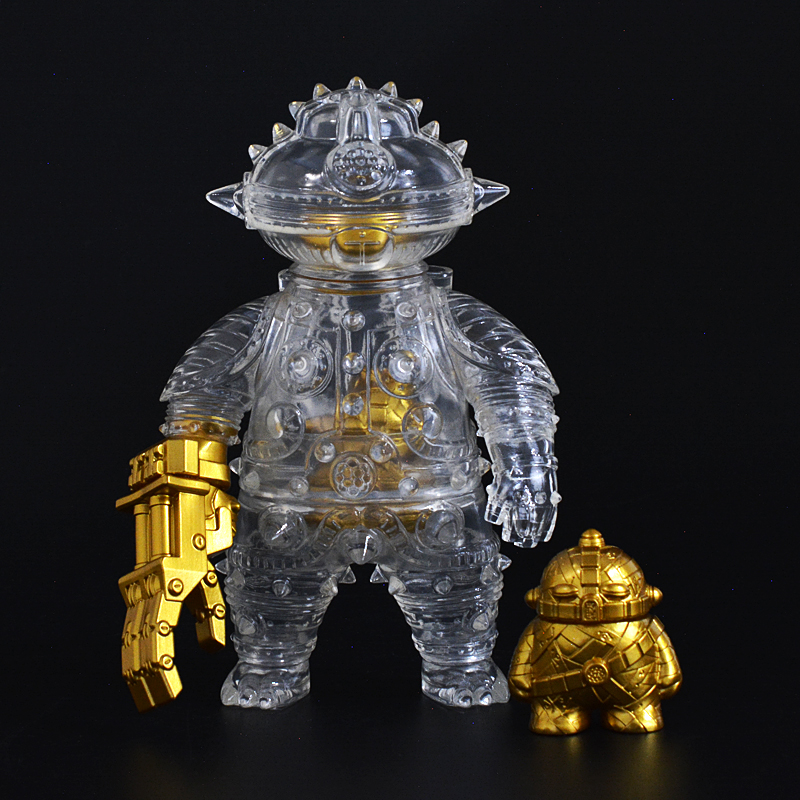 ソフビ製ともだち初号機 (Gold × Clear) + 土偶座人(Gold) | 多肉植物