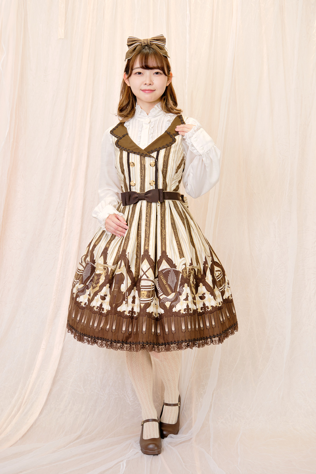 カルテットショコラ 襟付ジャンパースカート＋カチューシャセット