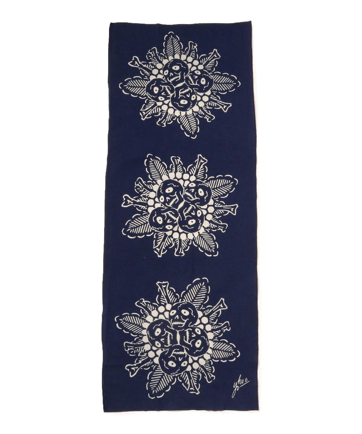 TOKYO CULTUART by BEAMS 横尾忠則 / 手ぬぐい 髑髏（藍） - 横尾忠則