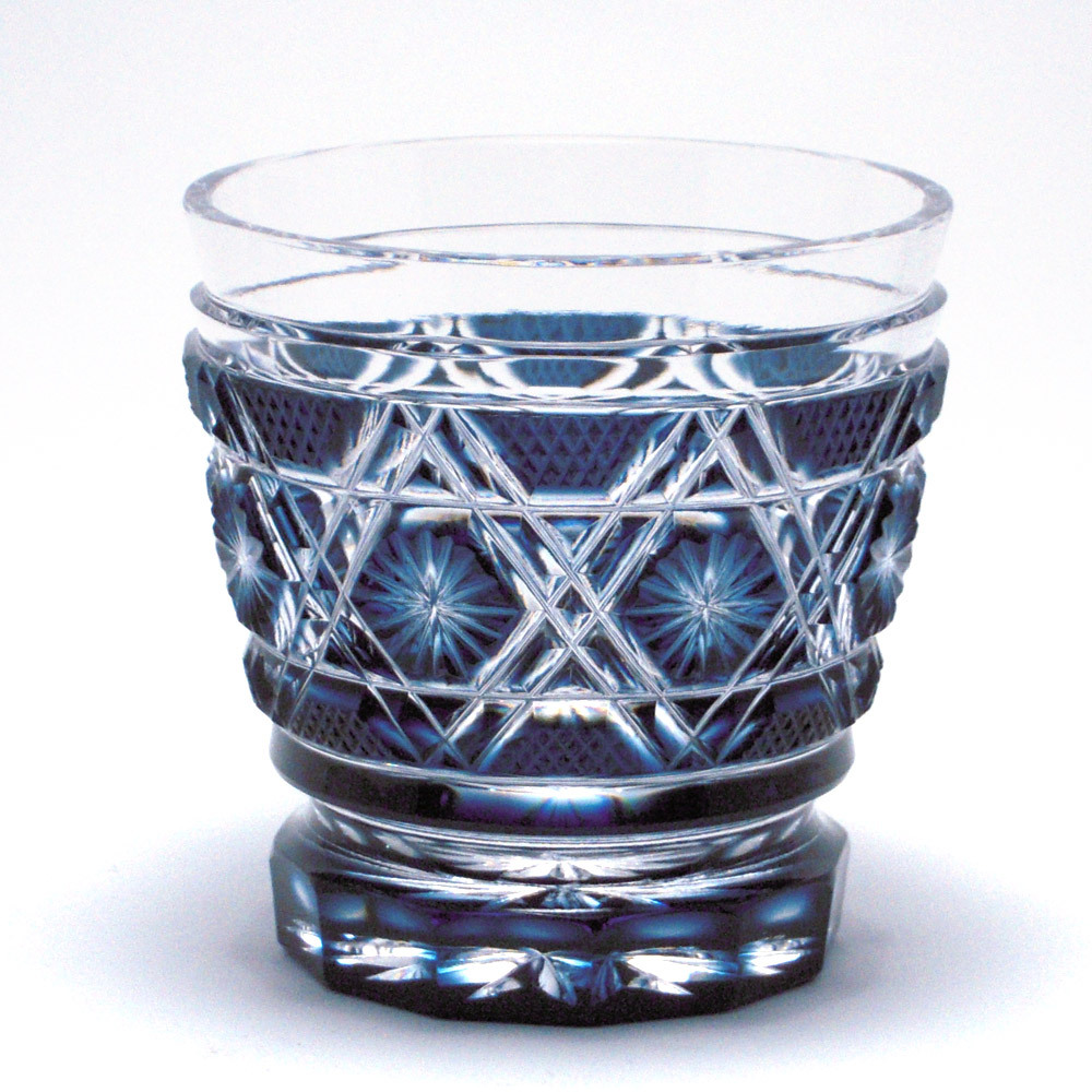 島津薩摩切子 焼酎オンザロックグラス C-01（藍） | 商品詳細 | 高島屋