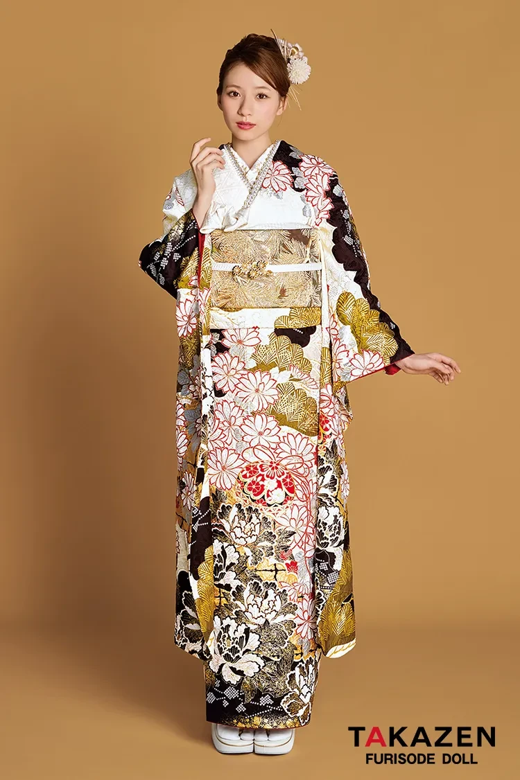 最高級古典柄振袖 関芳/最高級金彩刺繍絞り友禅 水色/白/淡い色 お