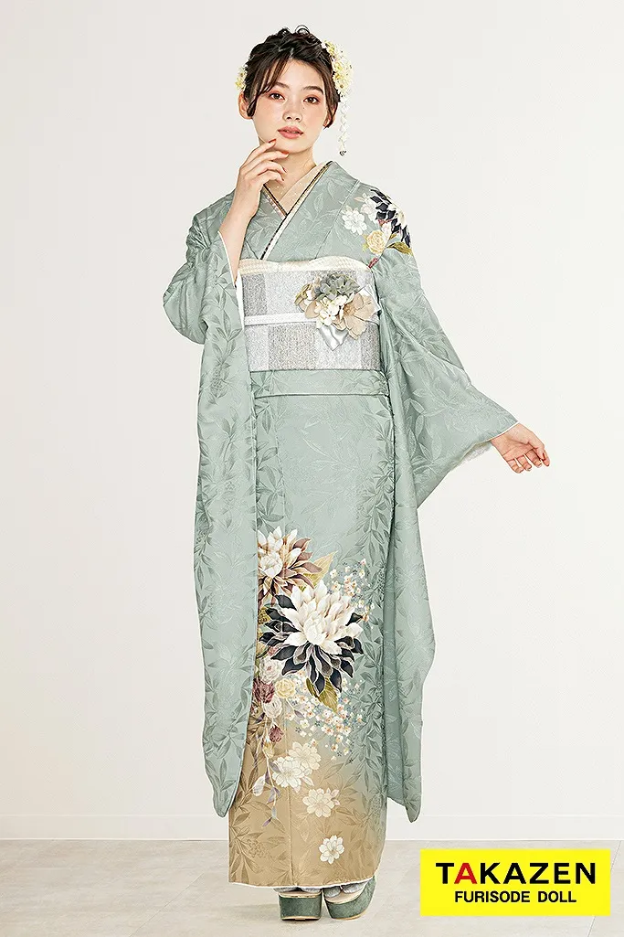 正統派古典 くすみグリーン/淡色/くすみカラー 大人っぽい シック 低