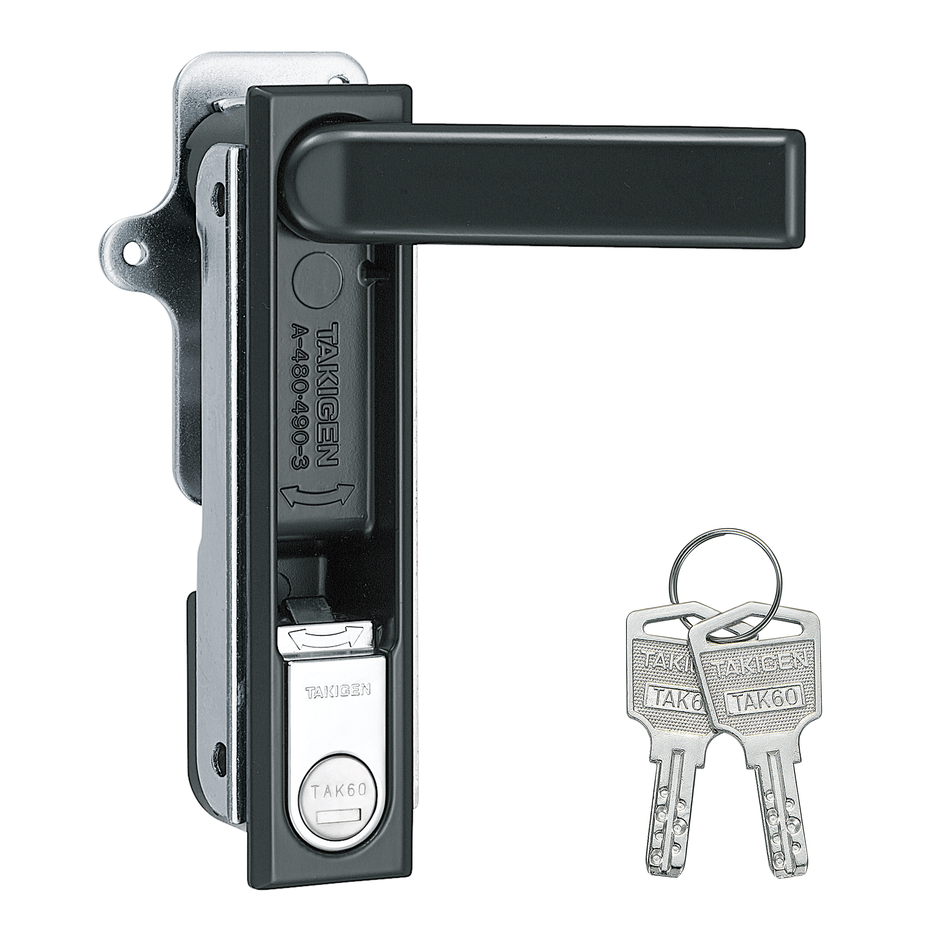 A-480-A-3-TAK60 オートロック平面ハンドル（シリンダー錠タイプ