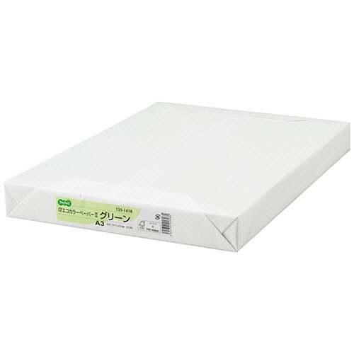 たのめーる】TANOSEE αエコカラーペーパーII A3 グリーン 1冊(500枚)の通販