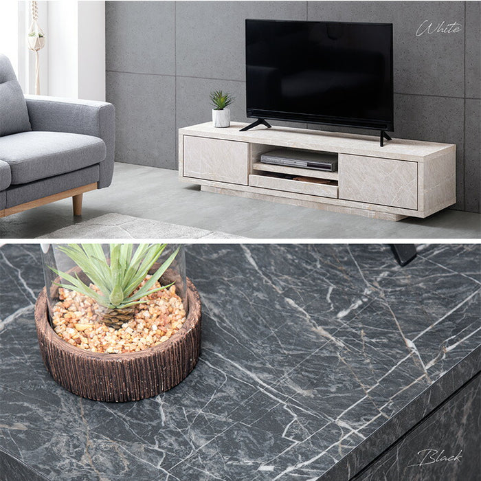 幅180cm 大理石＆セラミック調 テレビ台 プッシュ式引き出し 国産 完成