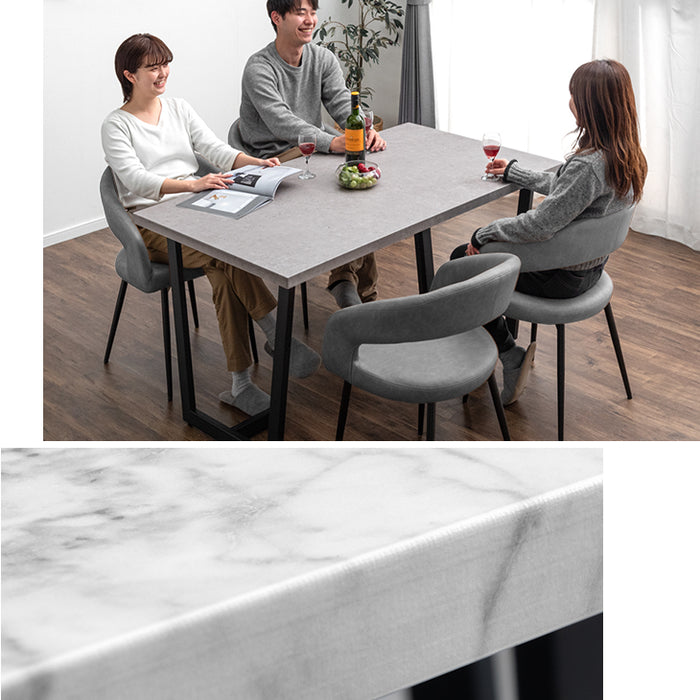 幅140］ダイニングテーブルセット 5点セット 長方形 大理石調