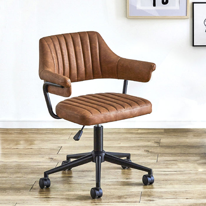昇降デスクチェア レザー調 キャスター付 高さ調節 在宅ワーク